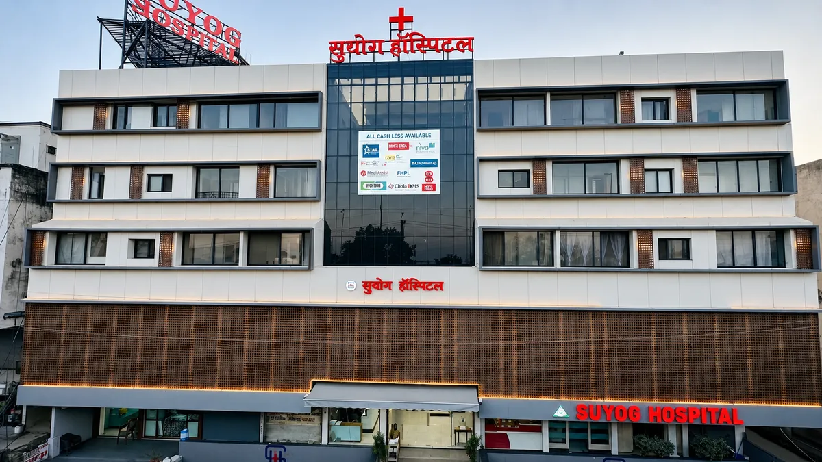 Suyog Hospital Building & Front Elevation at Suyog Hospital